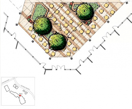Mockup of an architectural design for the Regency Plazas in Walnut Creek Califronia