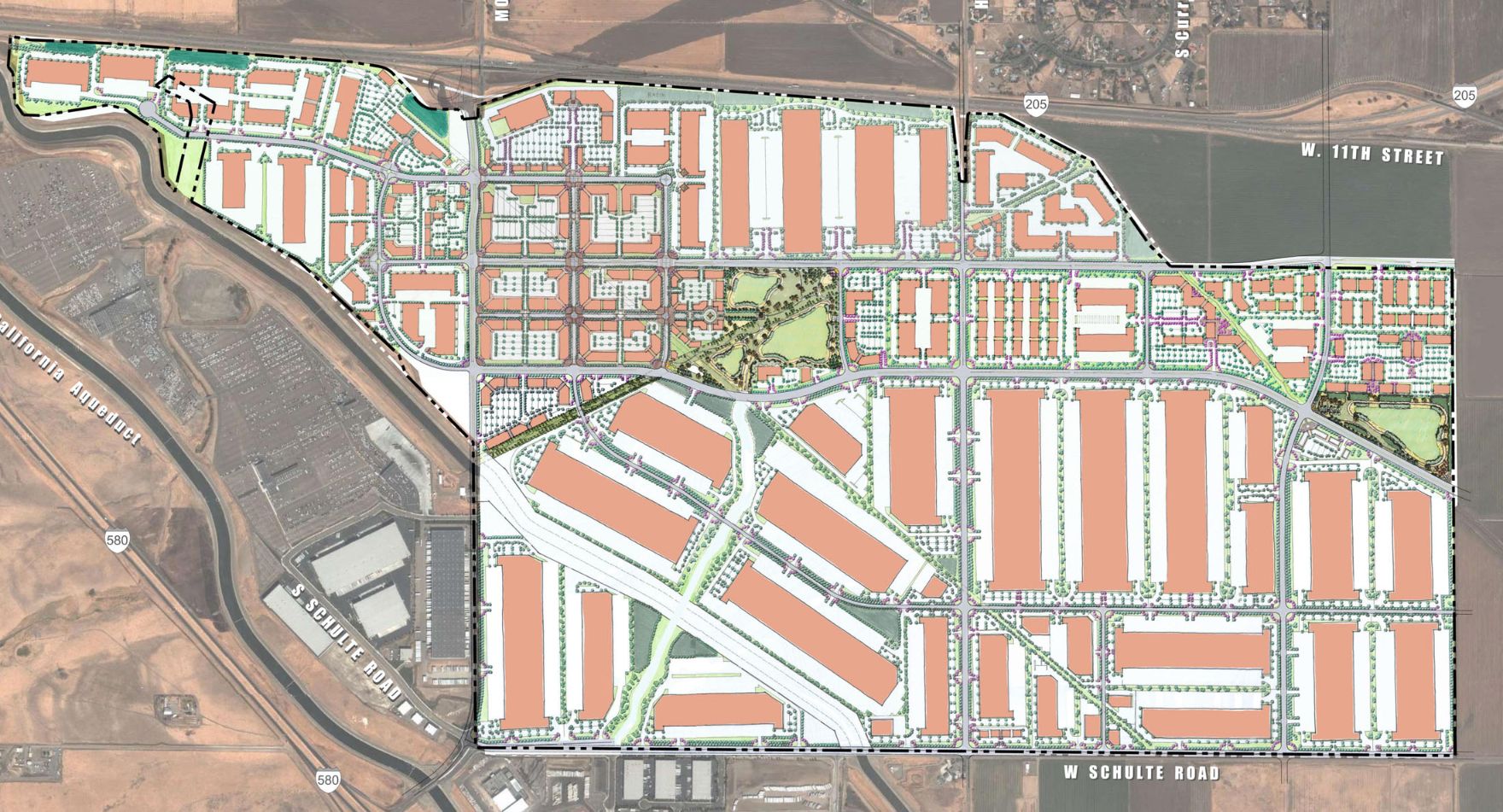 Main site plan of the International Park of Commerce in Tracy California